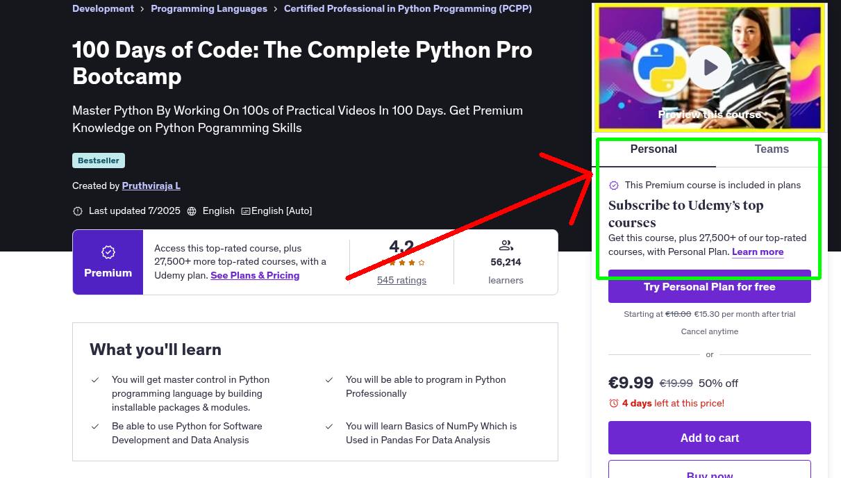 100 Days of Code: The Complete Python Pro Bootcamp