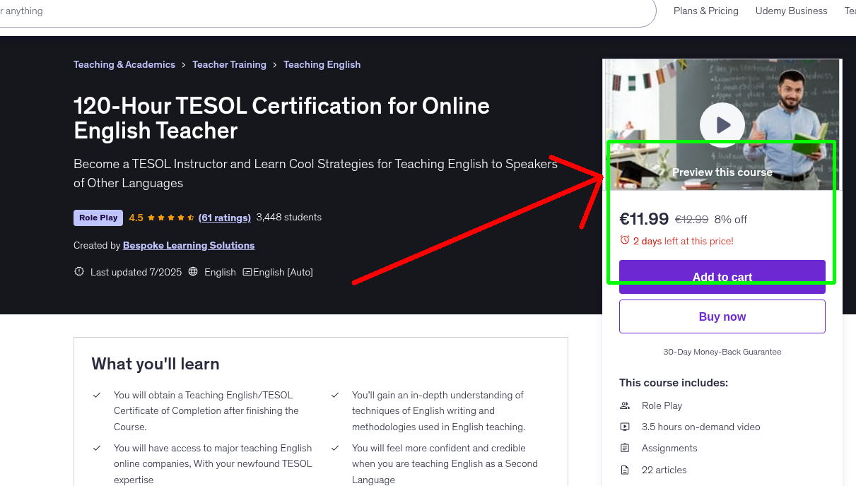 120-Hour TESOL Certification for Online English Teacher