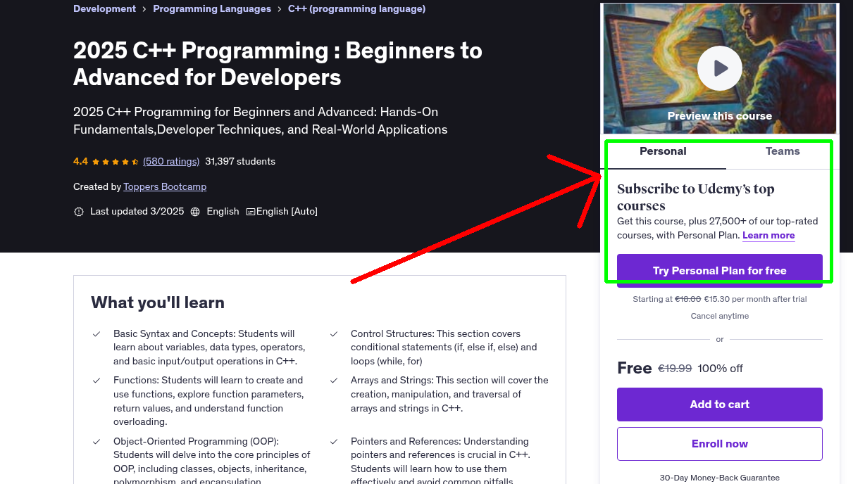 2025 C++ Programming : Beginners to Advanced for Developers