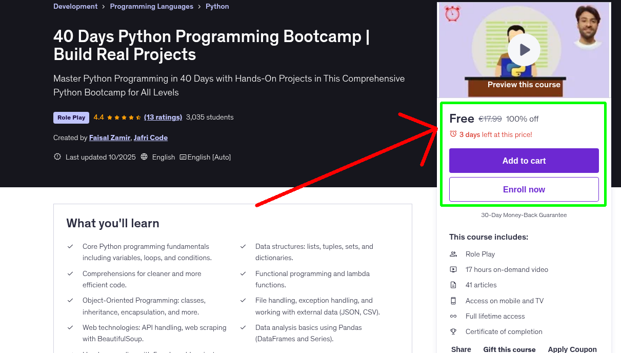 40 Days Python Programming Bootcamp | Build Real Projects
