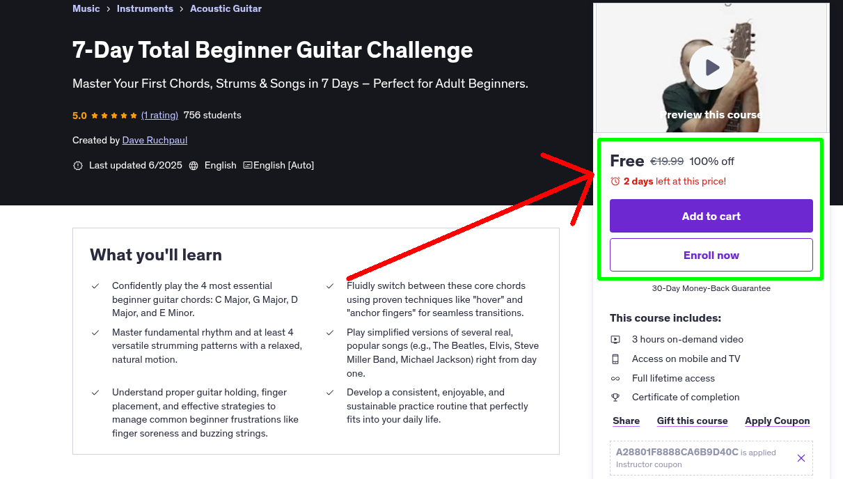 7-Day Total Beginner Guitar Challenge