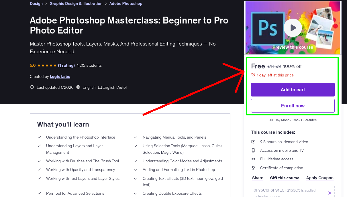 Adobe Photoshop Masterclass: Beginner to Pro Photo Editor