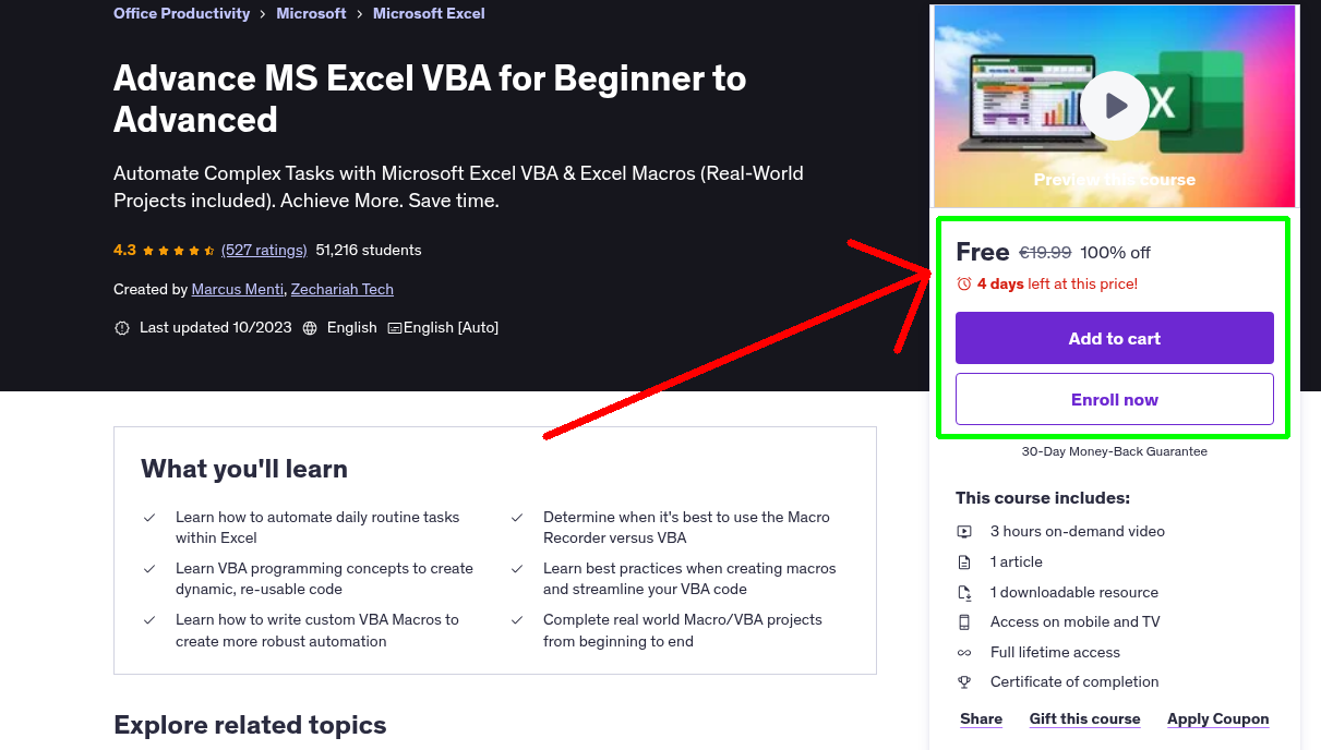 Advance MS Excel VBA for Beginner to Advanced