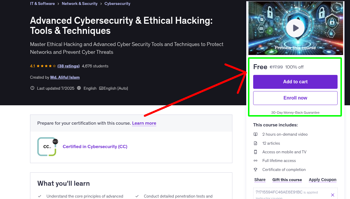 Advanced Cybersecurity & Ethical Hacking: Tools & Techniques