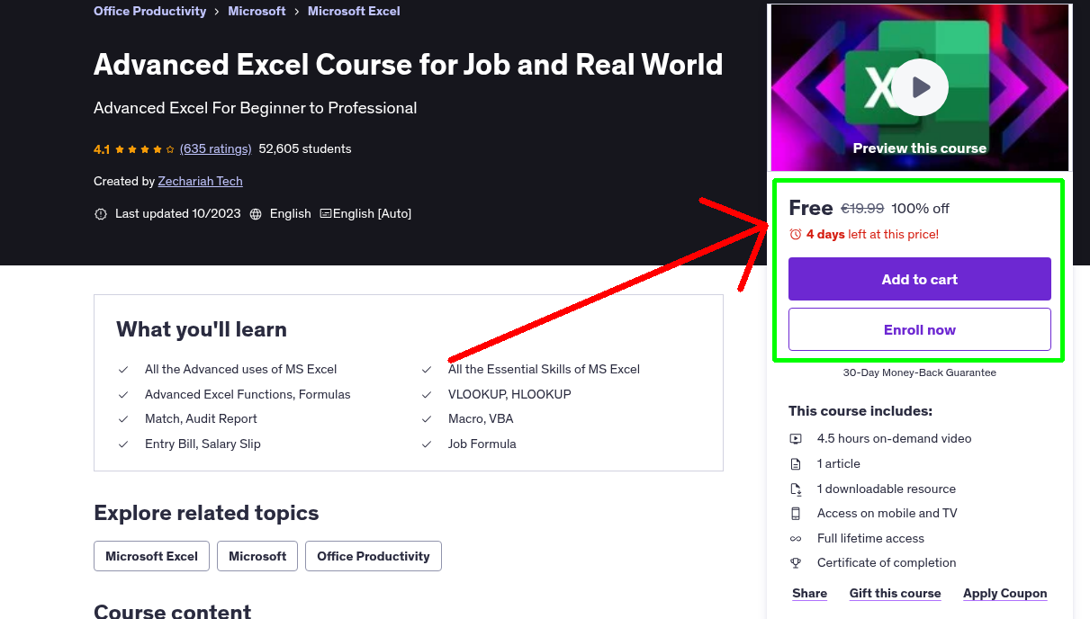 Advanced Excel Course for Job and Real World