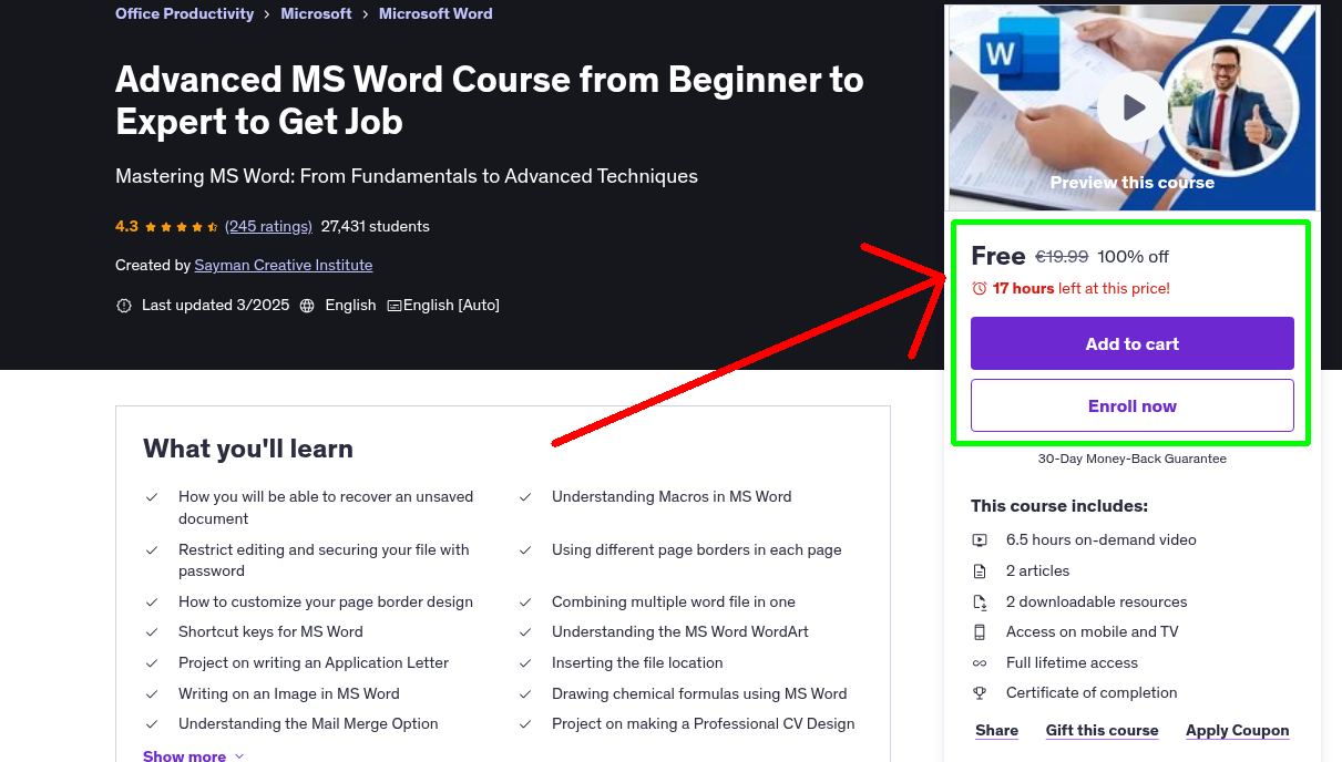 Advanced MS Word Course from Beginner to Expert to Get Job