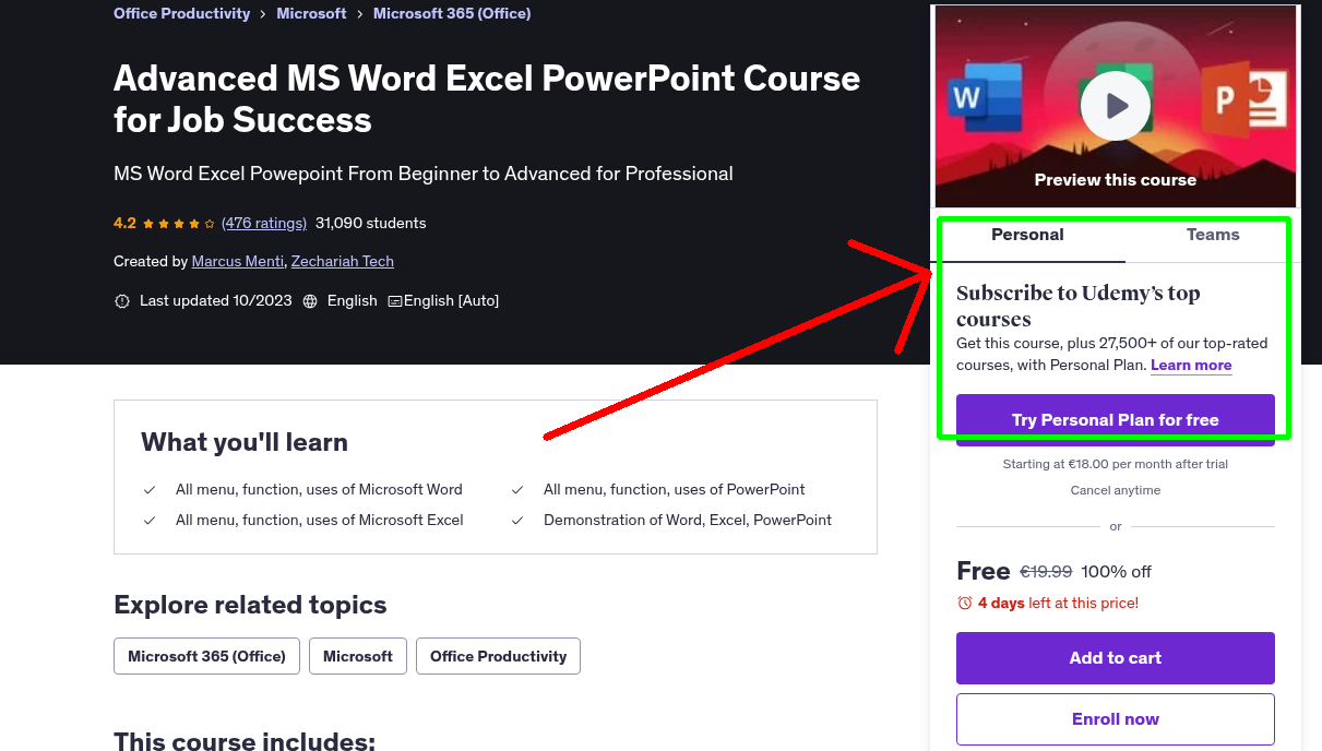 Advanced MS Word Excel PowerPoint Course for Job Success