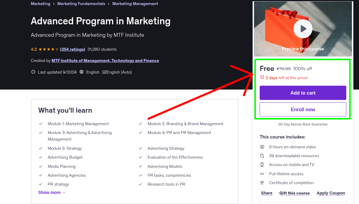 Advanced Program in Marketing