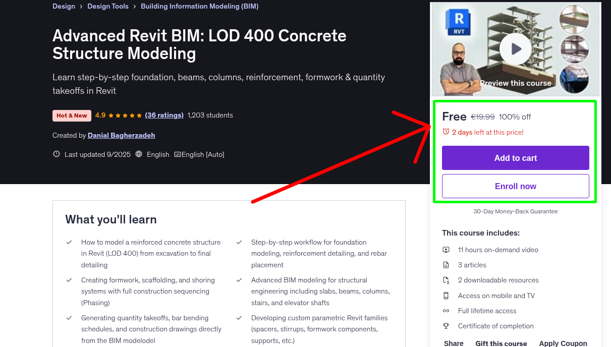 Advanced Revit BIM: LOD 400 Concrete Structure Modeling