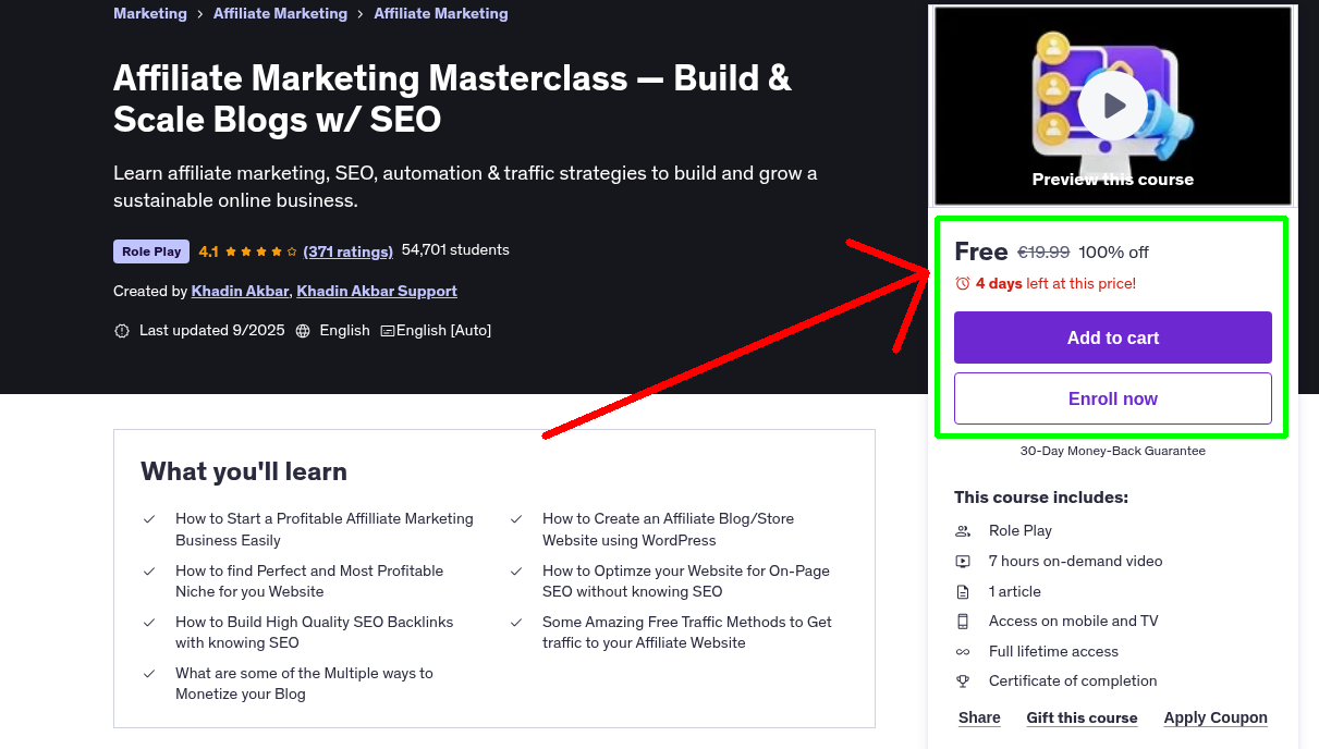 Affiliate Marketing Masterclass — Build & Scale Blogs w/ SEO