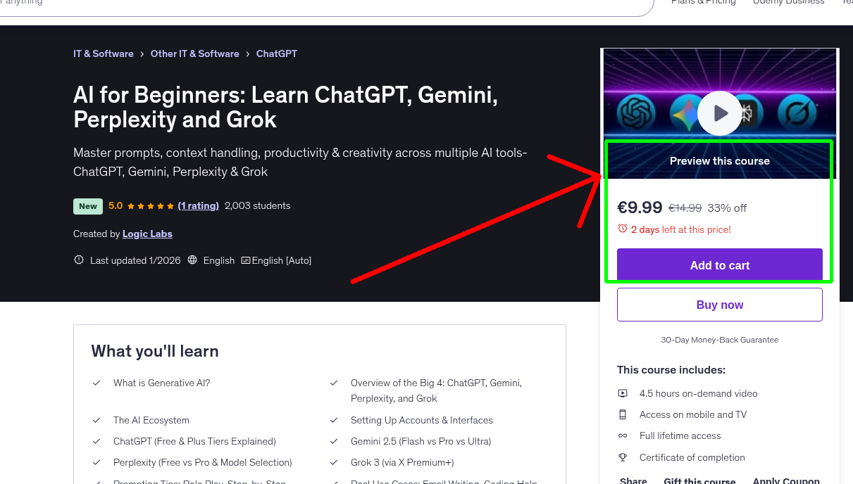 AI for Beginners: Learn ChatGPT, Gemini, Perplexity and Grok