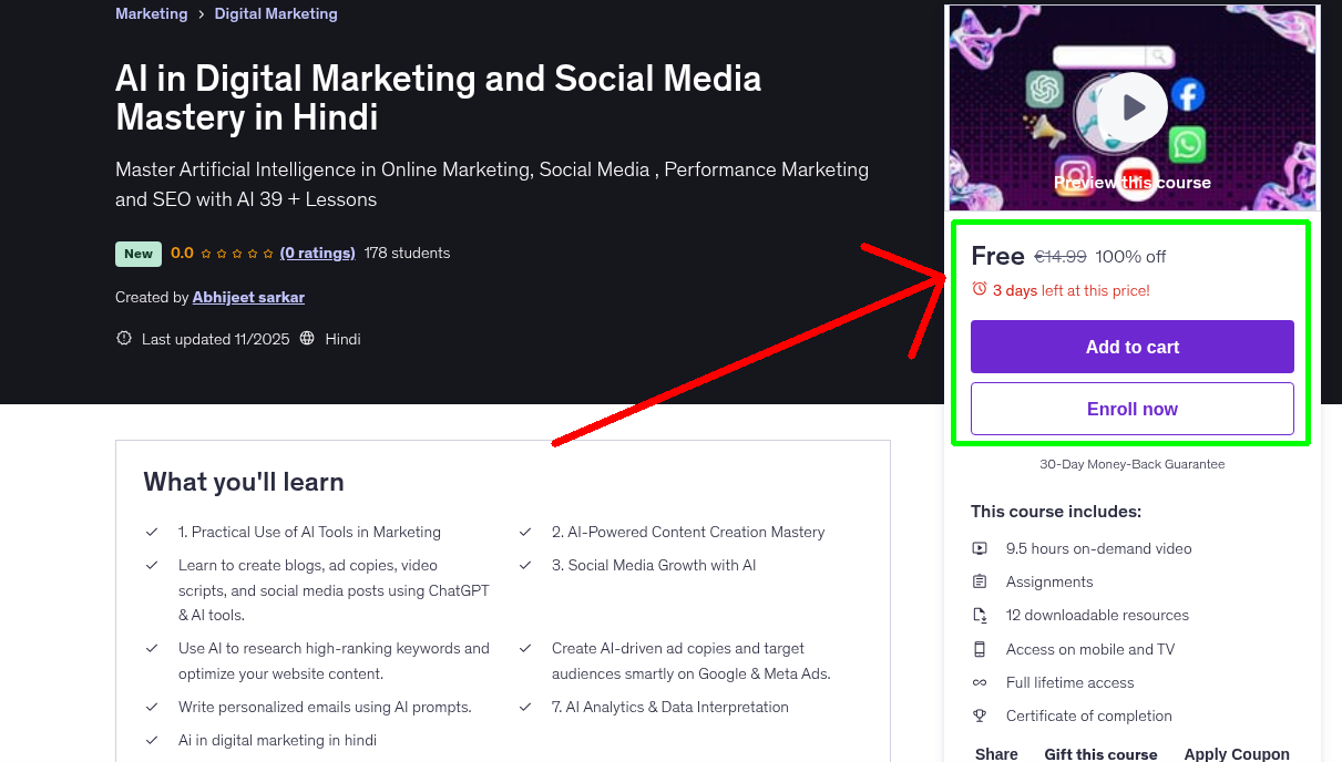 AI in Digital Marketing and Social Media Mastery in Hindi