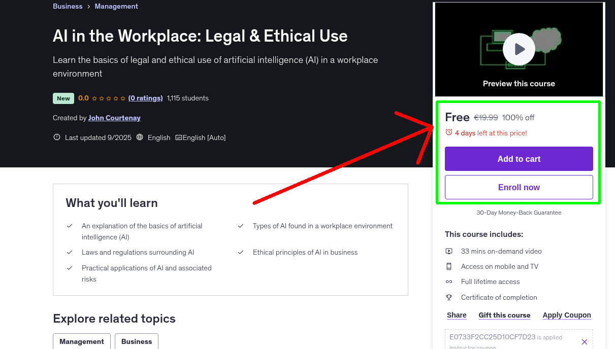 AI in the Workplace: Legal & Ethical Use