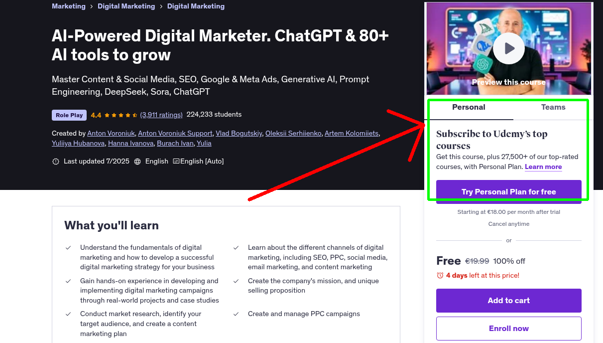 AI-Powered Digital Marketer. ChatGPT & 80+ AI tools to grow