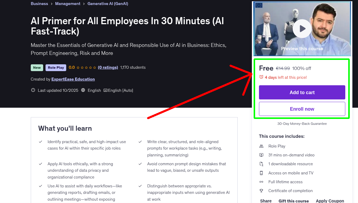 AI Primer for All Employees In 30 Minutes (AI Fast-Track)