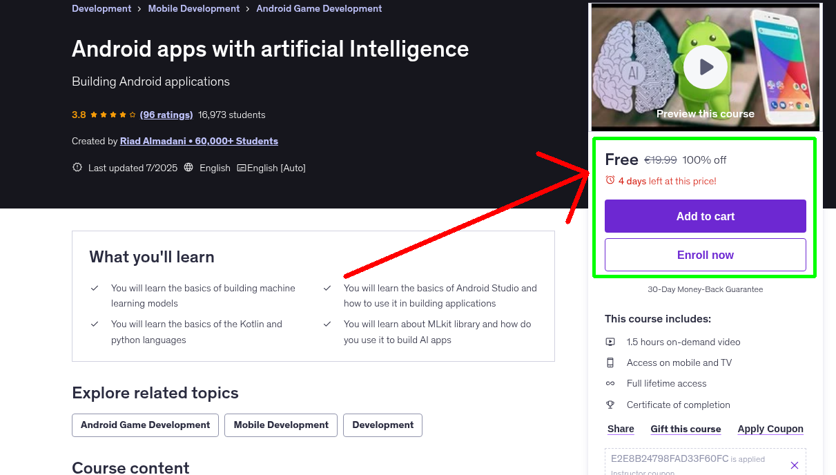 Android apps with artificial Intelligence