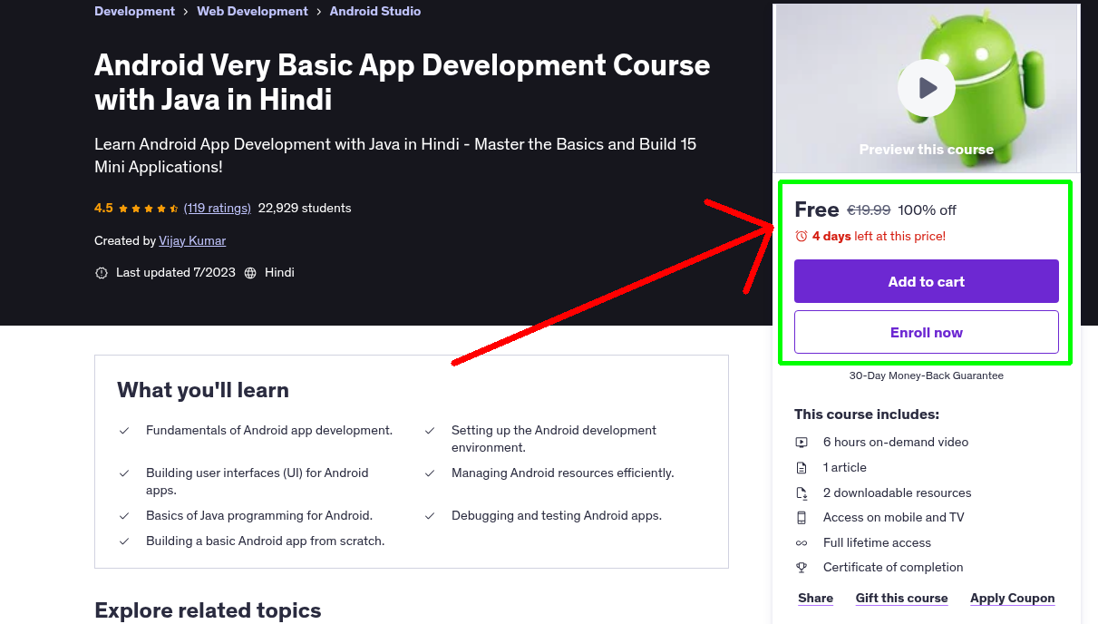 Android Very Basic App Development Course with Java in Hindi