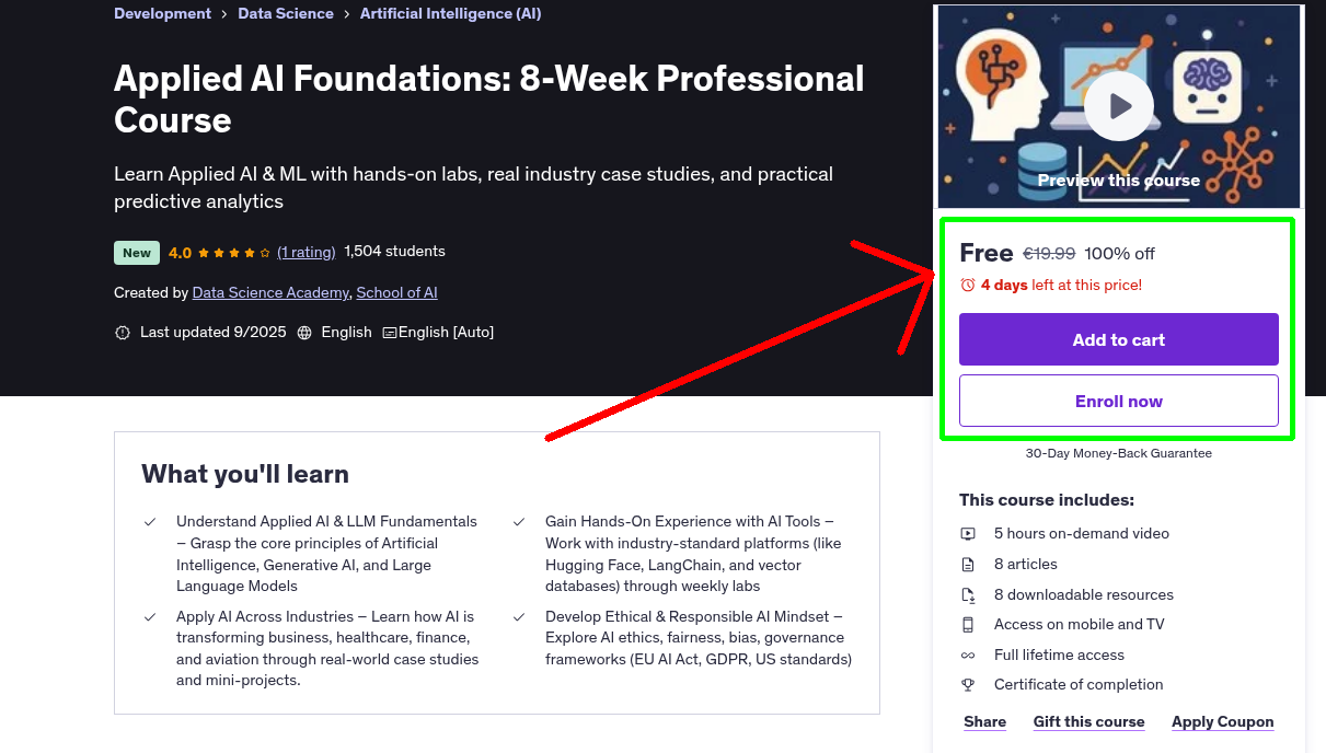 Applied AI Foundations: 8-Week Professional Course