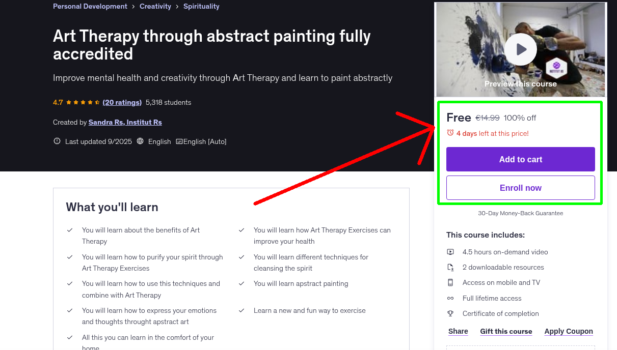 Art Therapy through abstract painting fully accredited