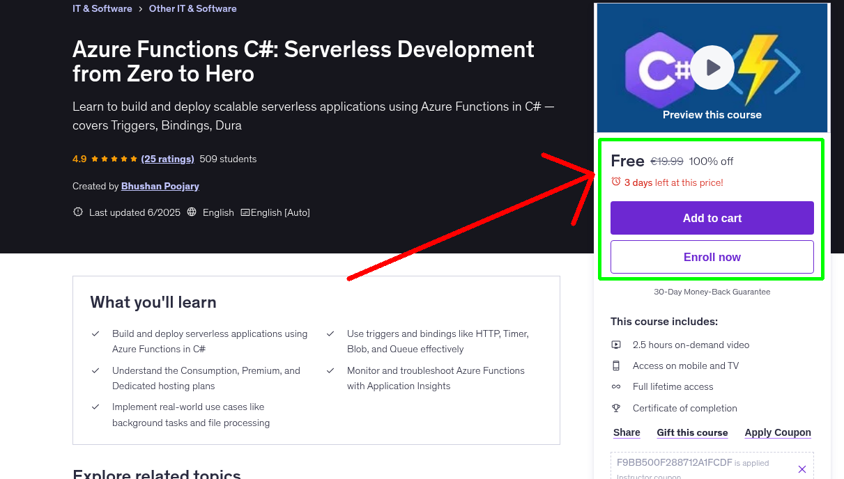 Azure Functions C#: Serverless Development from Zero to Hero
