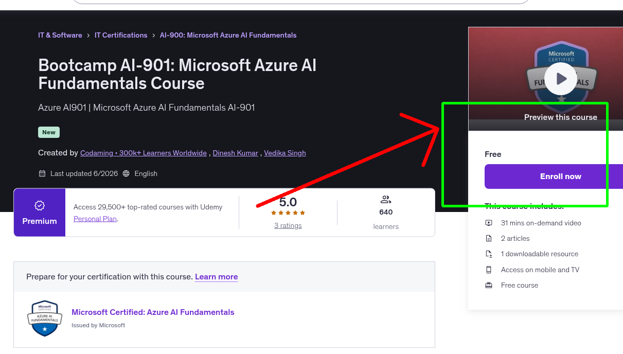 Bootcamp AI-901: Microsoft Azure AI Fundamentals Course