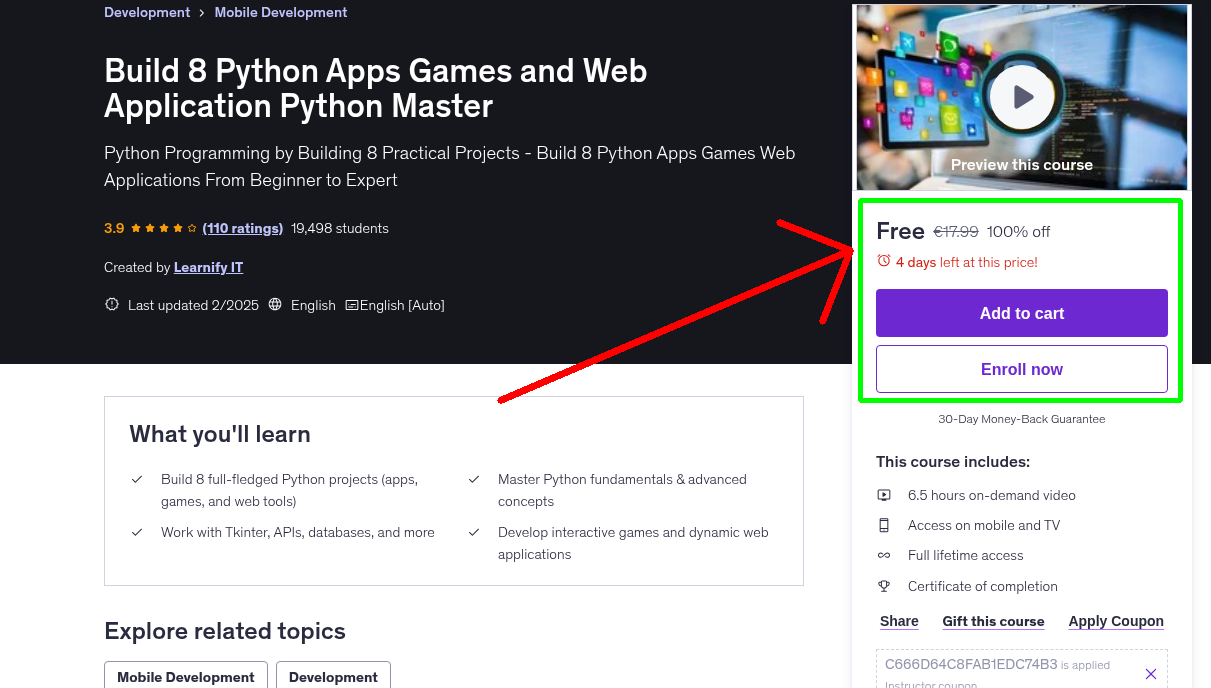Build 8 Python Apps Games and Web Application Python Master