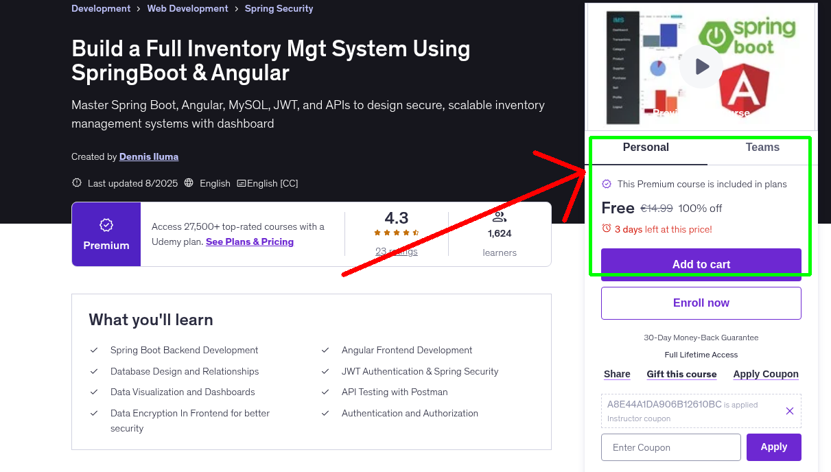 Build a Full Inventory Mgt System Using SpringBoot & Angular