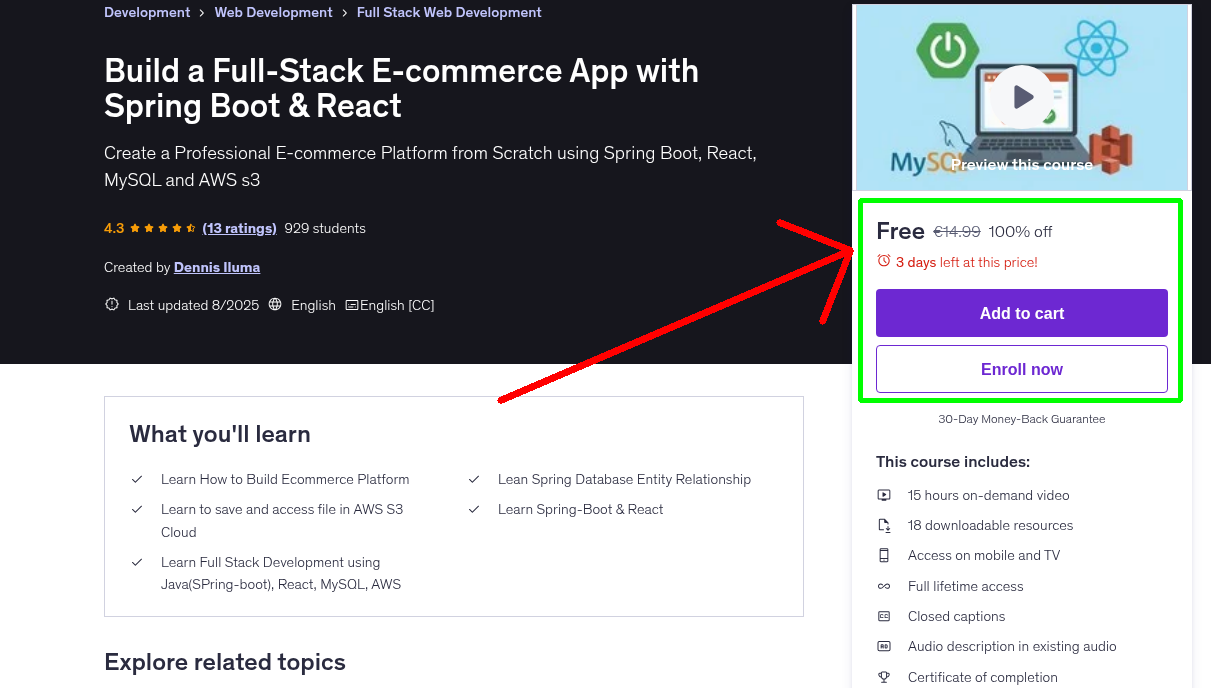 Build a Full-Stack E-commerce App with Spring Boot & React