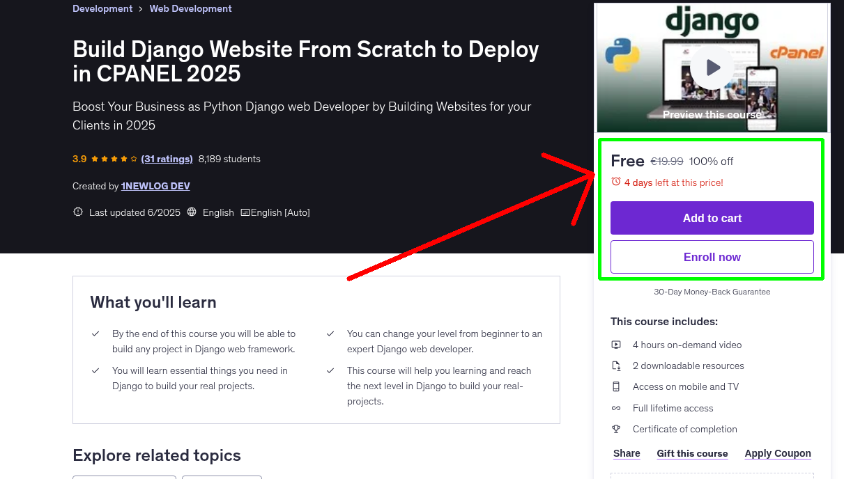 Build Django Website From Scratch to Deploy in CPANEL 2025