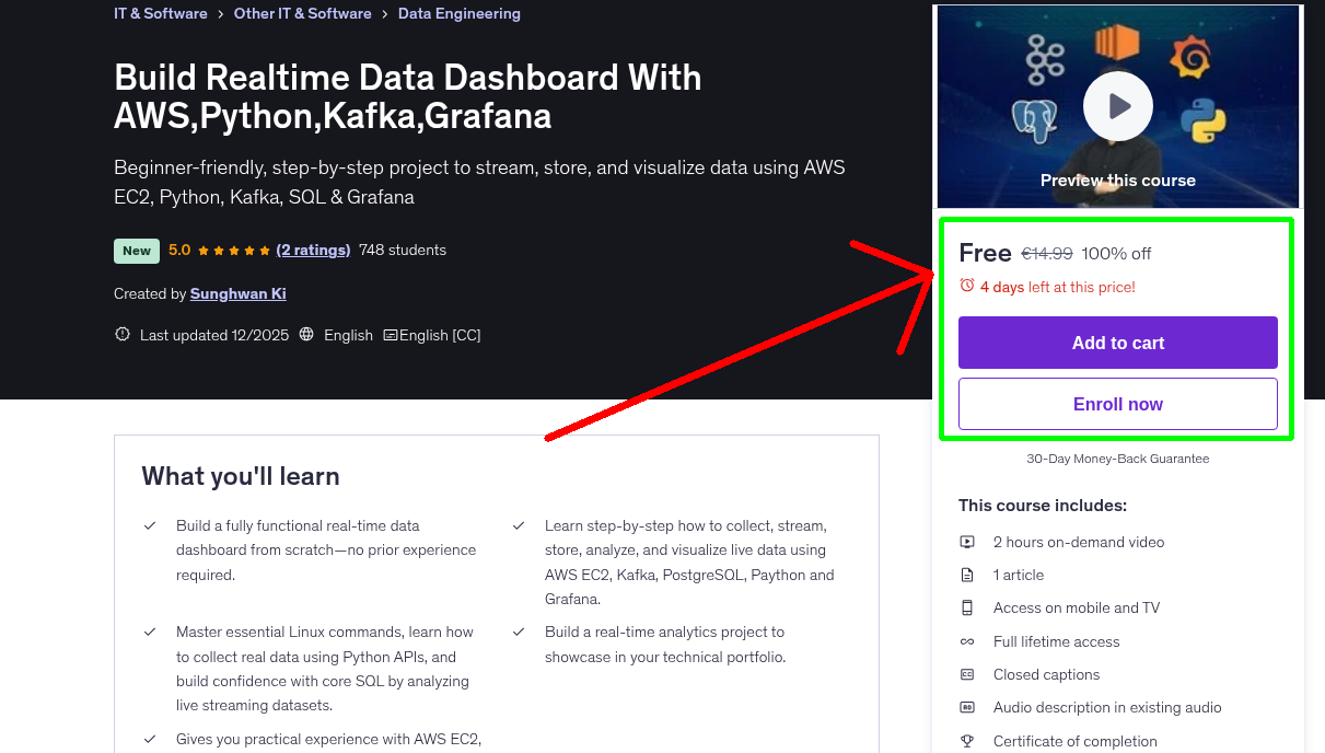 Build Realtime Data Dashboard With AWS,Python,Kafka,Grafana