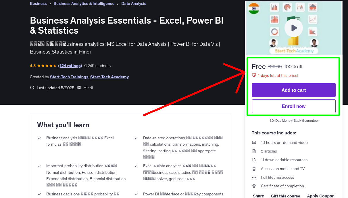Business Analysis Essentials - Excel, Power BI & Statistics