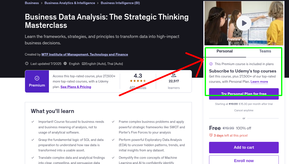 Business Data Analysis: The Strategic Thinking Masterclass