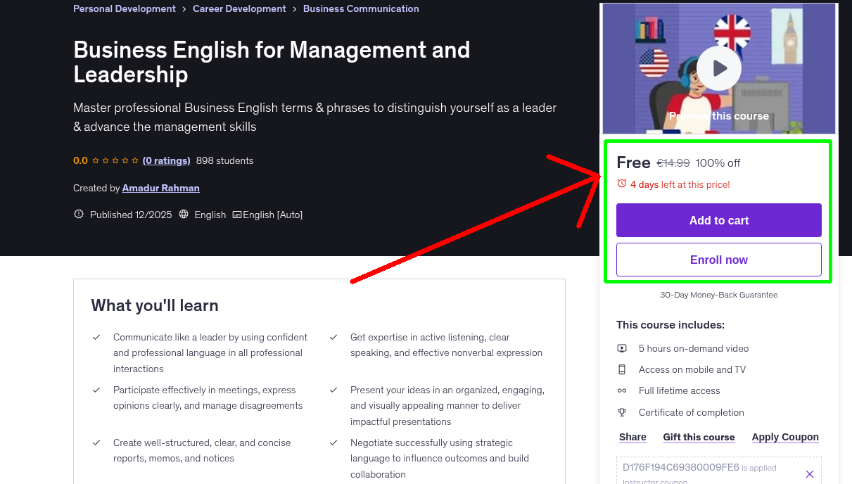 Business English for Management and Leadership