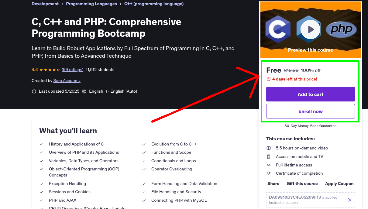 C, C++ and PHP: Comprehensive Programming Bootcamp
