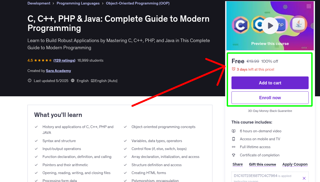 C, C++, PHP & Java: Complete Guide to Modern Programming