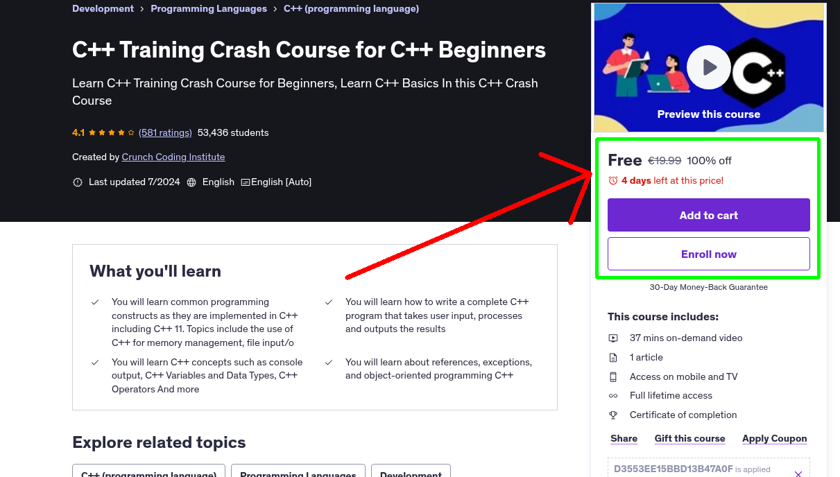 C++ Training Crash Course for C++ Beginners
