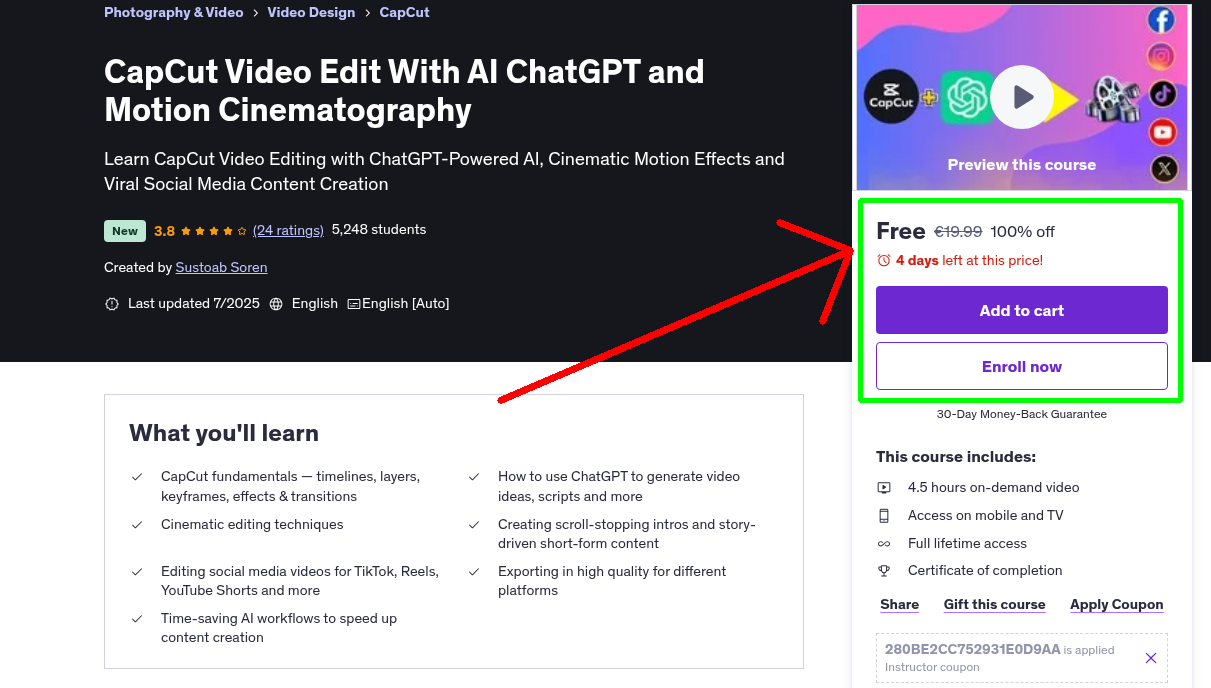 CapCut Video Edit With AI ChatGPT and Motion Cinematography