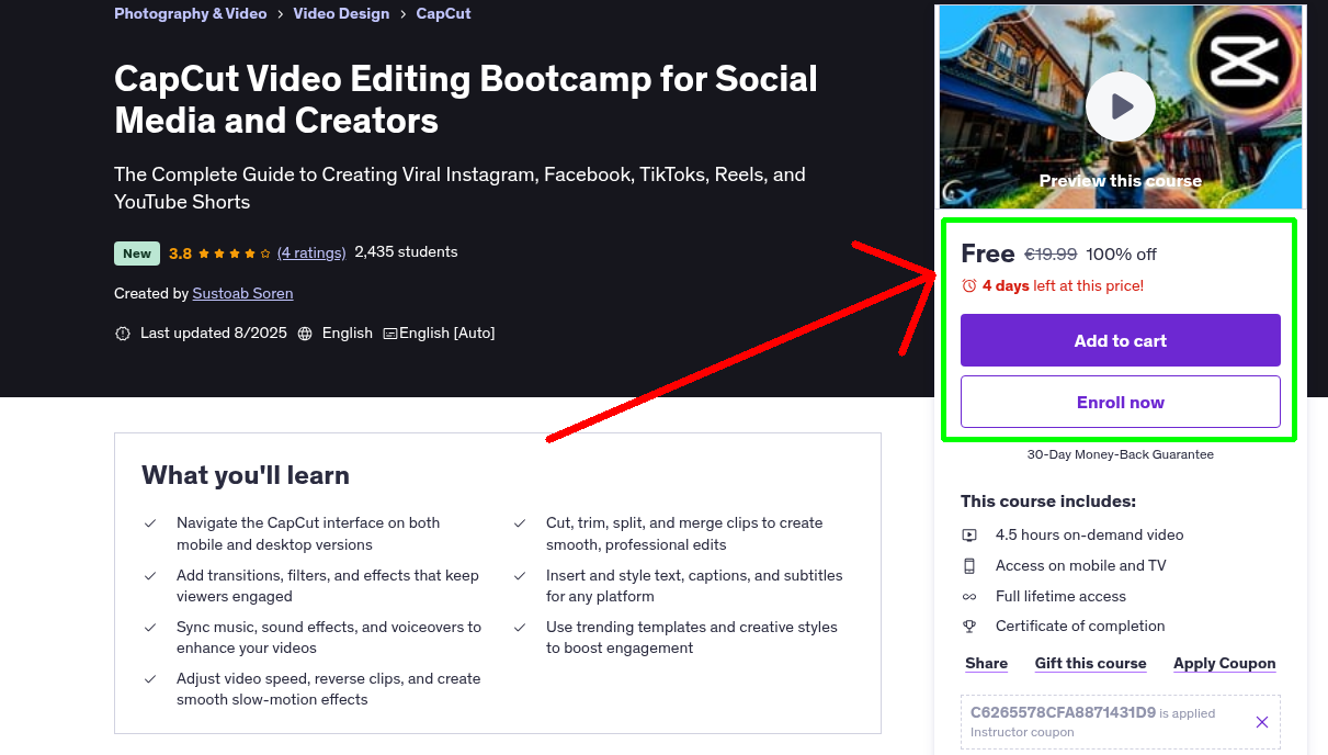 CapCut Video Editing Bootcamp for Social Media and Creators