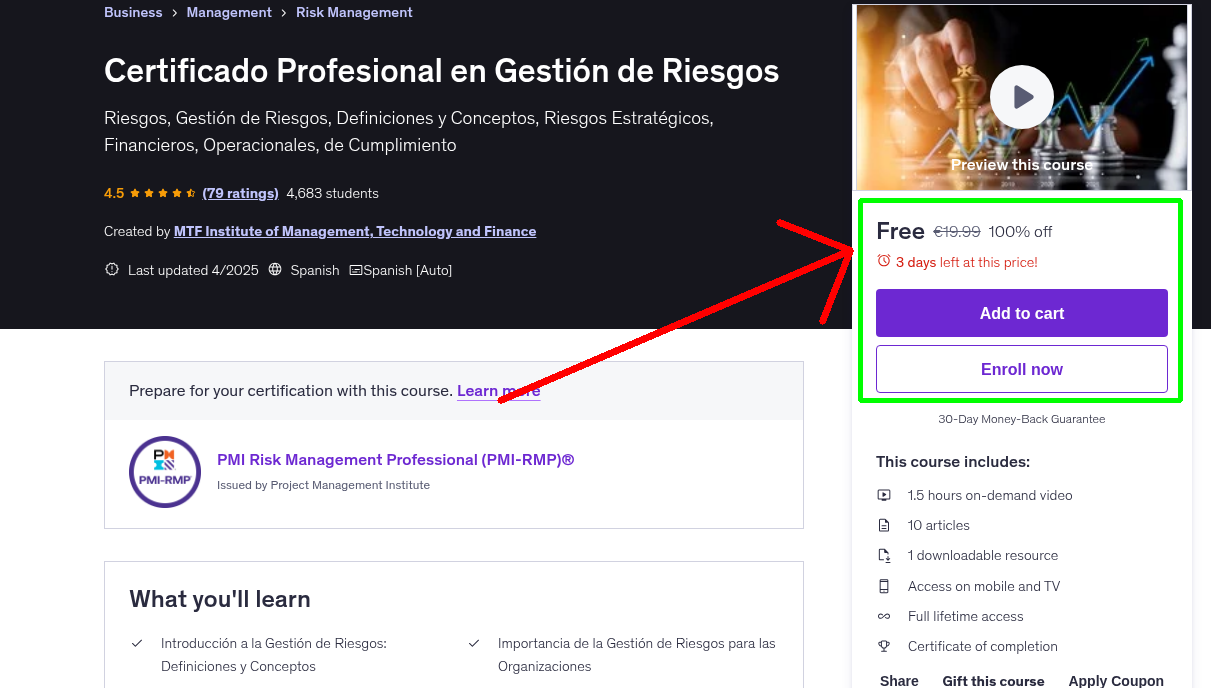 Certificado Profesional en Gestión de Riesgos