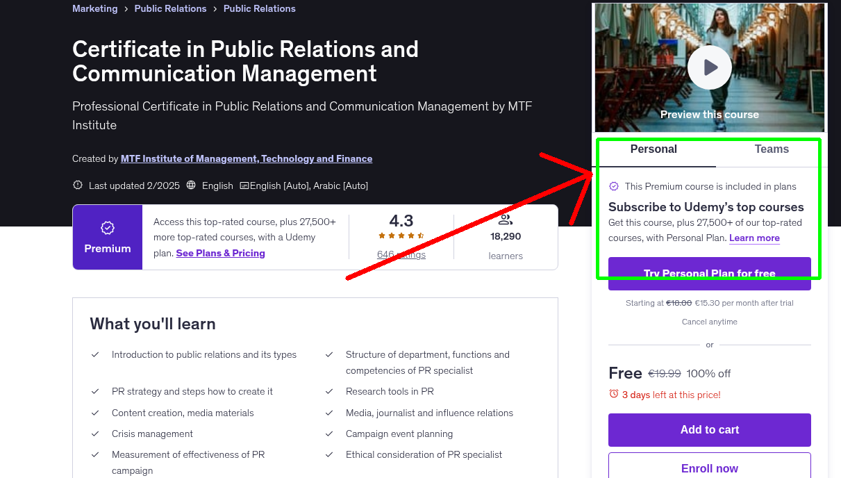 Certificate in Public Relations and Communication Management