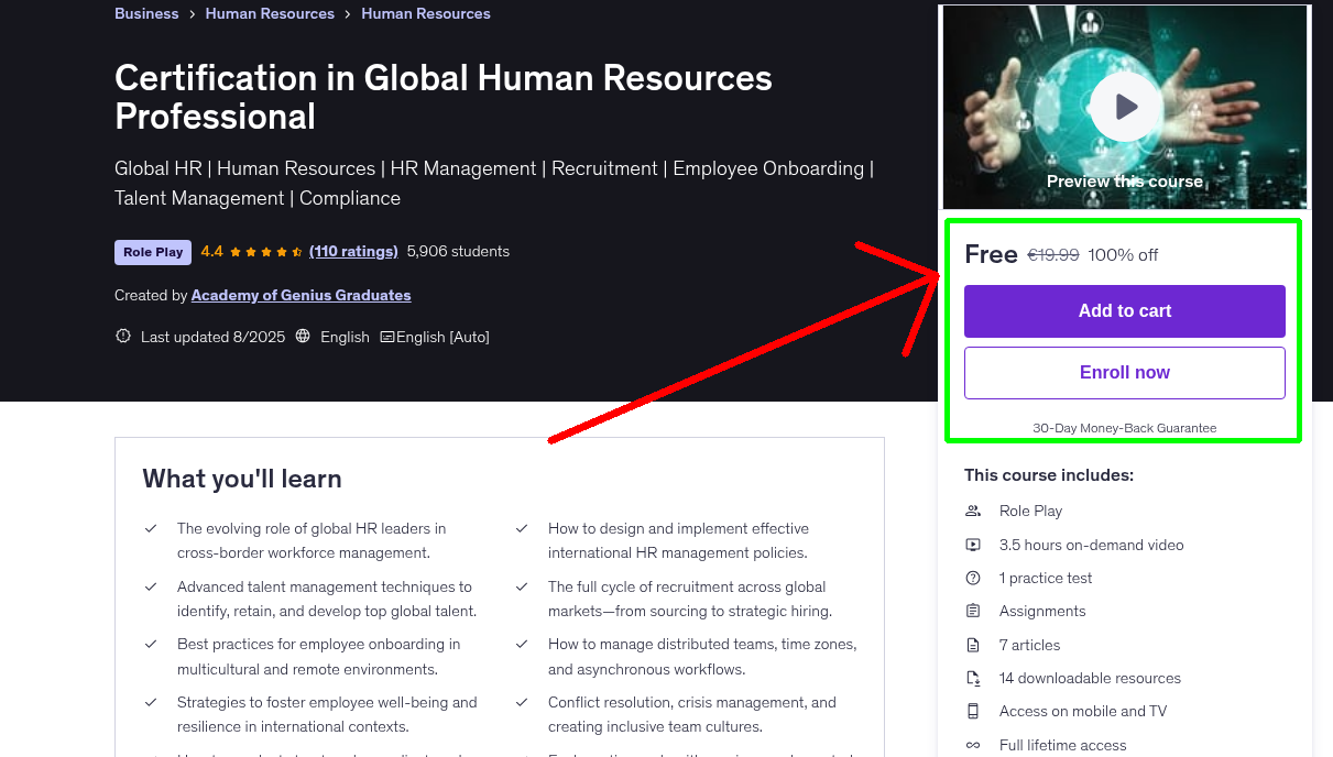 Certification in Global Human Resources Professional