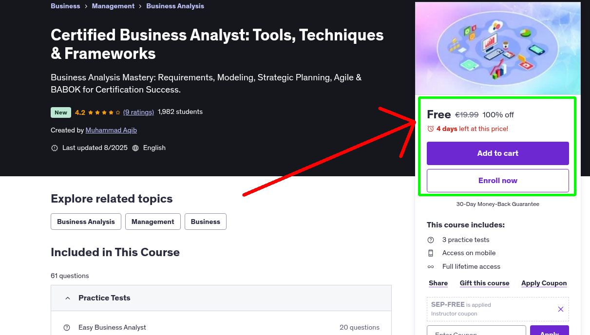 Certified Business Analyst: Tools, Techniques & Frameworks