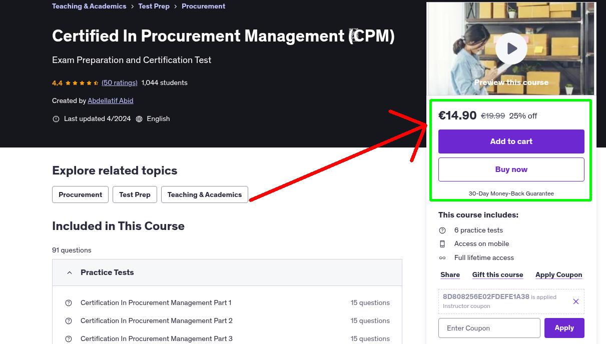 Certified In Procurement Management (ِCPM)