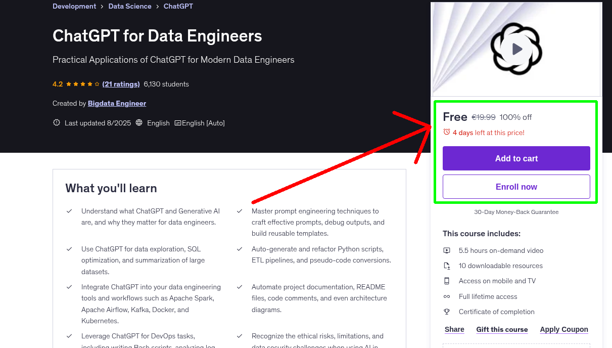 ChatGPT for Data Engineers