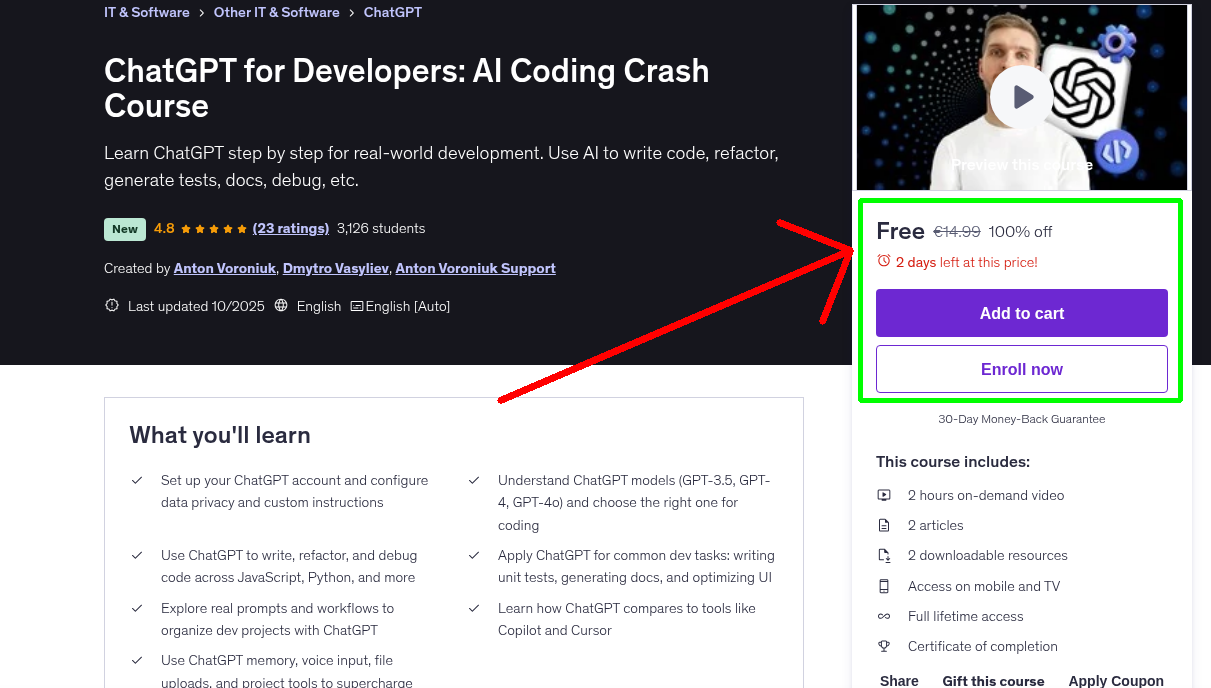 ChatGPT for Developers: AI Coding Crash Course