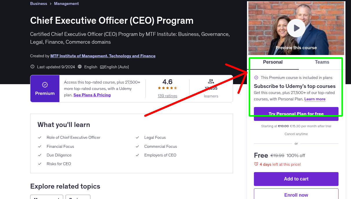 Chief Executive Officer (CEO) Program