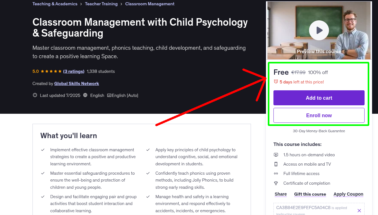 Classroom Management with Child Psychology & Safeguarding