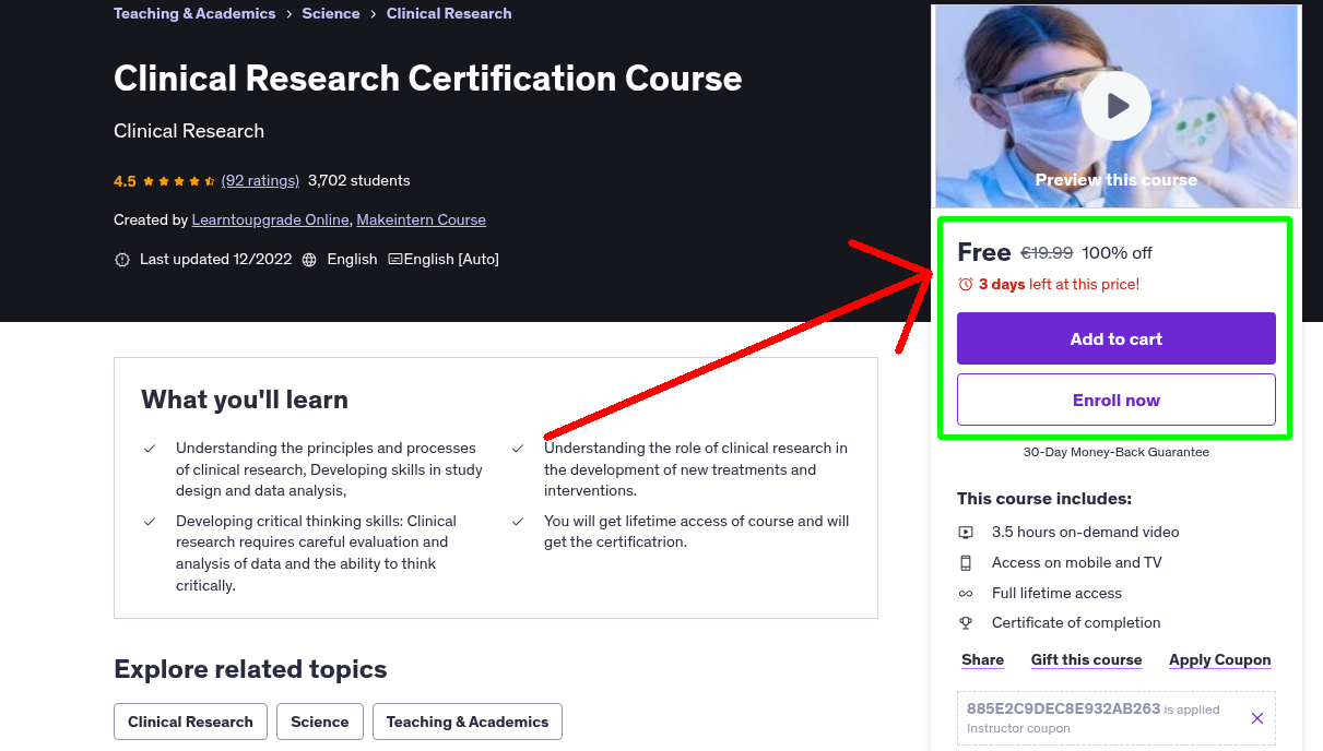 Clinical Research Certification Course