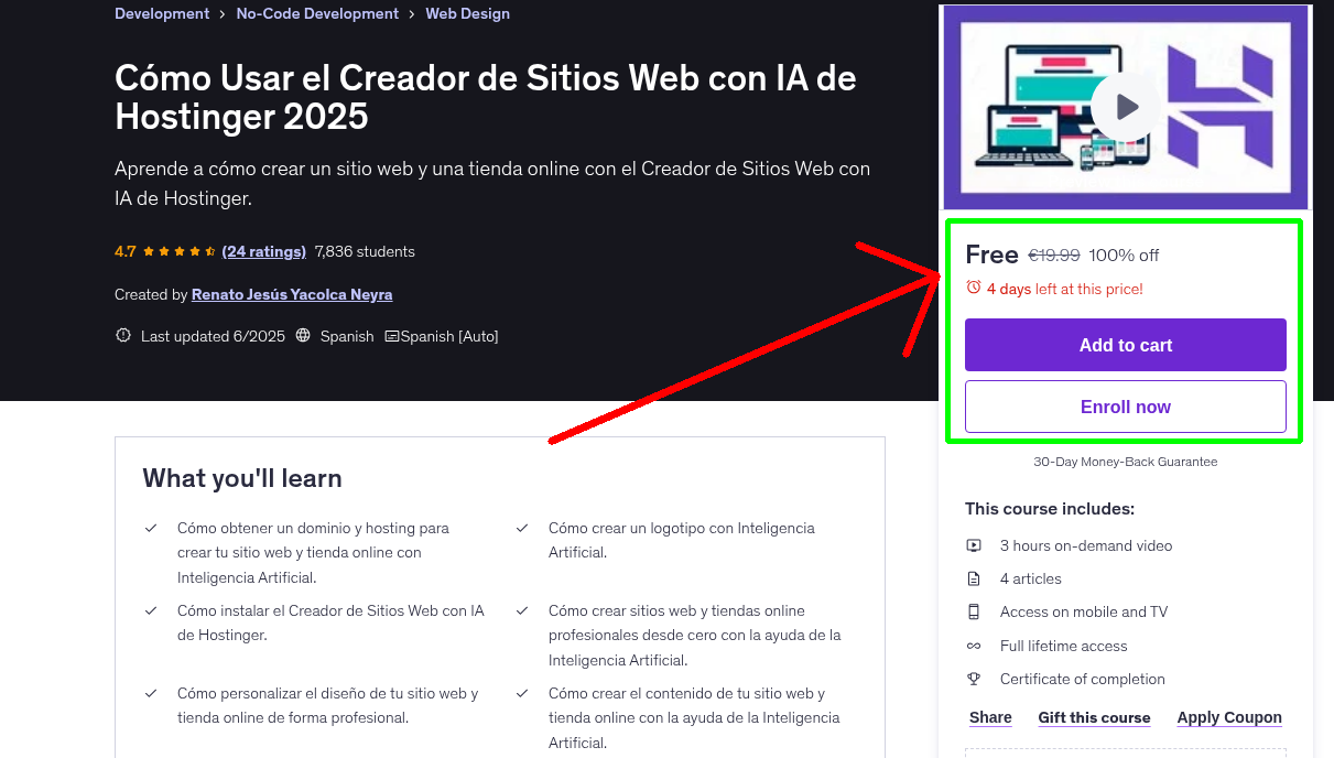 Cómo Usar el Creador de Sitios Web con IA de Hostinger 2025