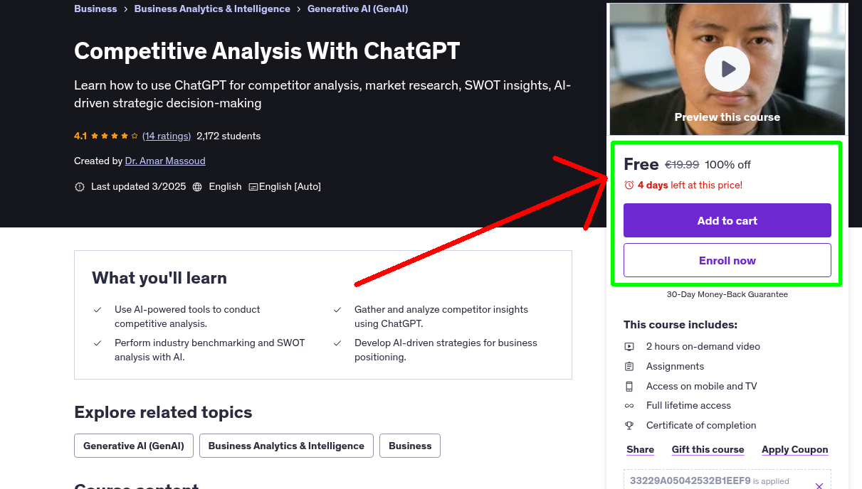 Competitive Analysis With ChatGPT